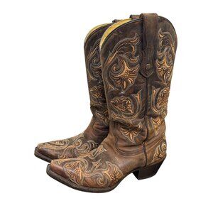 Corral Womens Brown Embroidered Western Boots Size 7.5